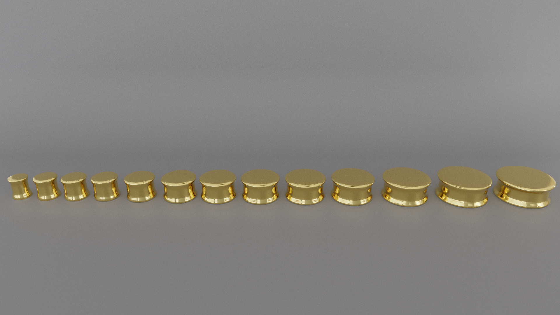 Gold plugs all sizes.