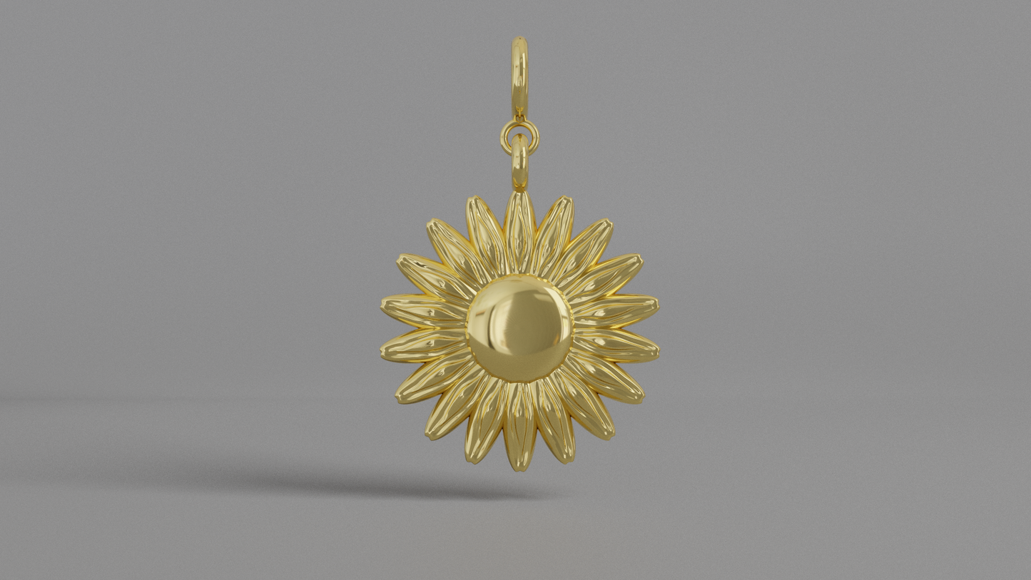 Gold daisy charm