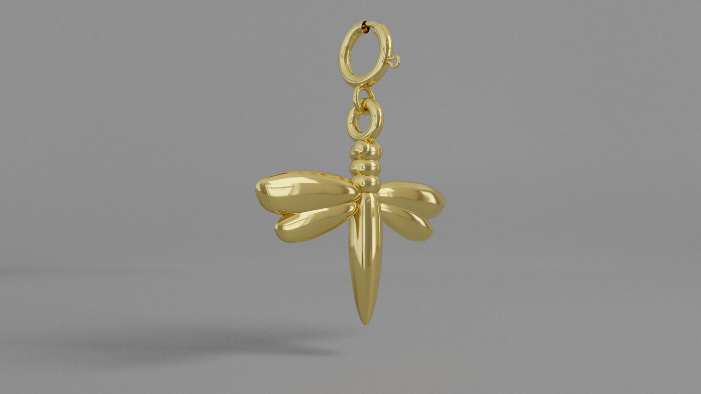 Gold dragonfly charm
