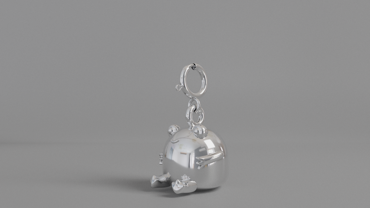 Silver frog charm