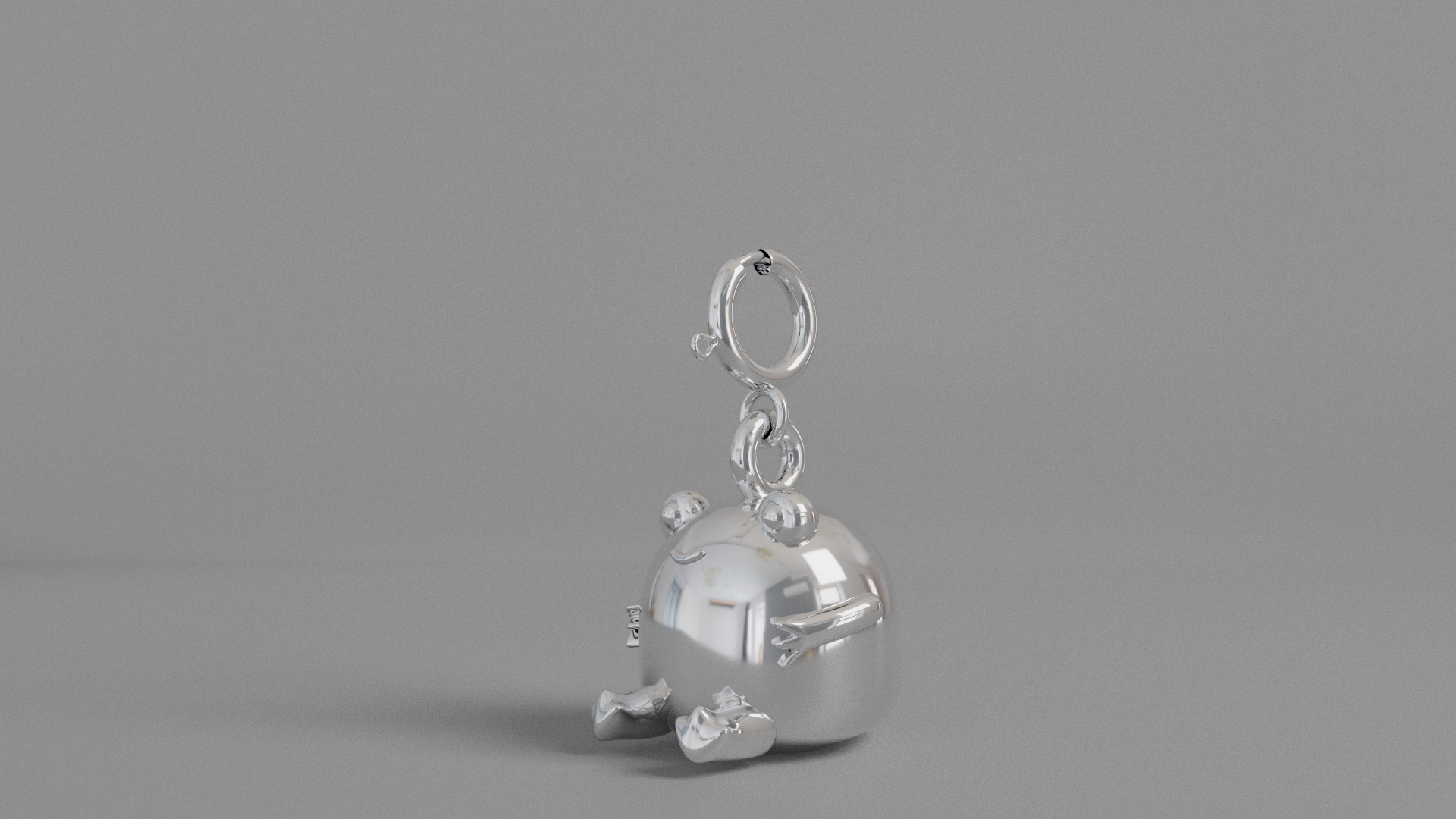 Silver frog charm