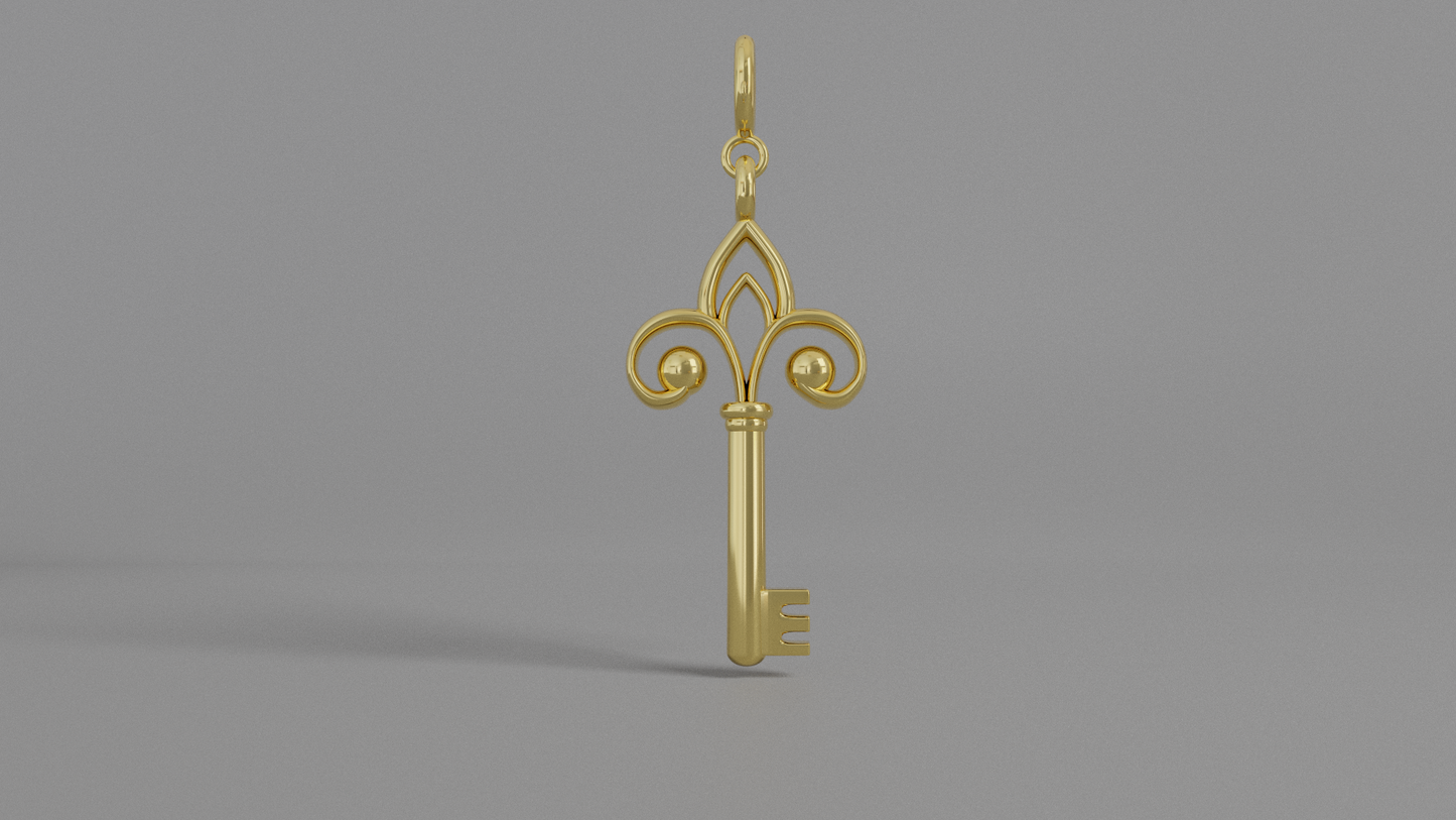 Gold key charm