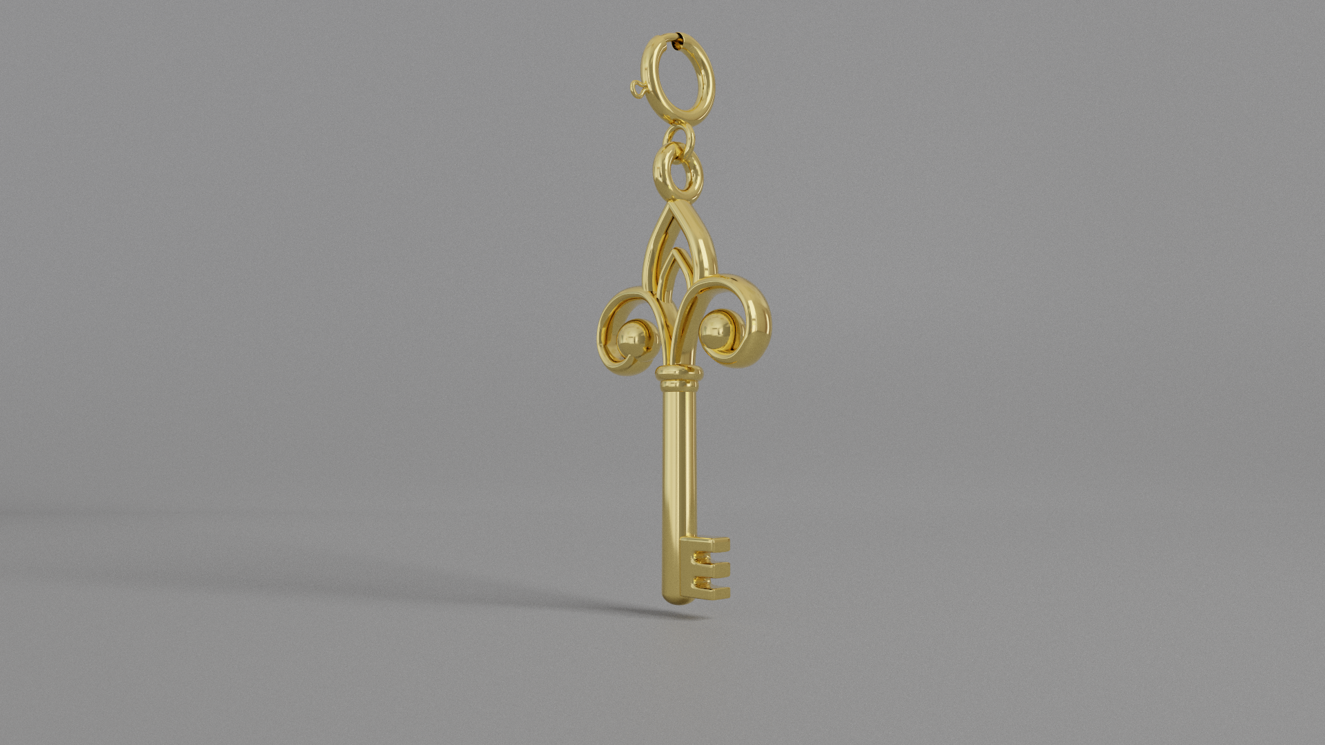gold vintage key charm