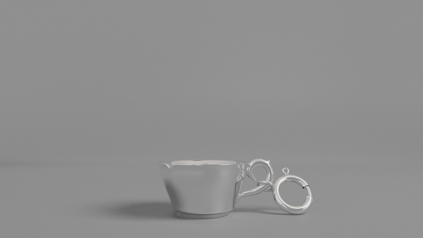 Silver teacup charm