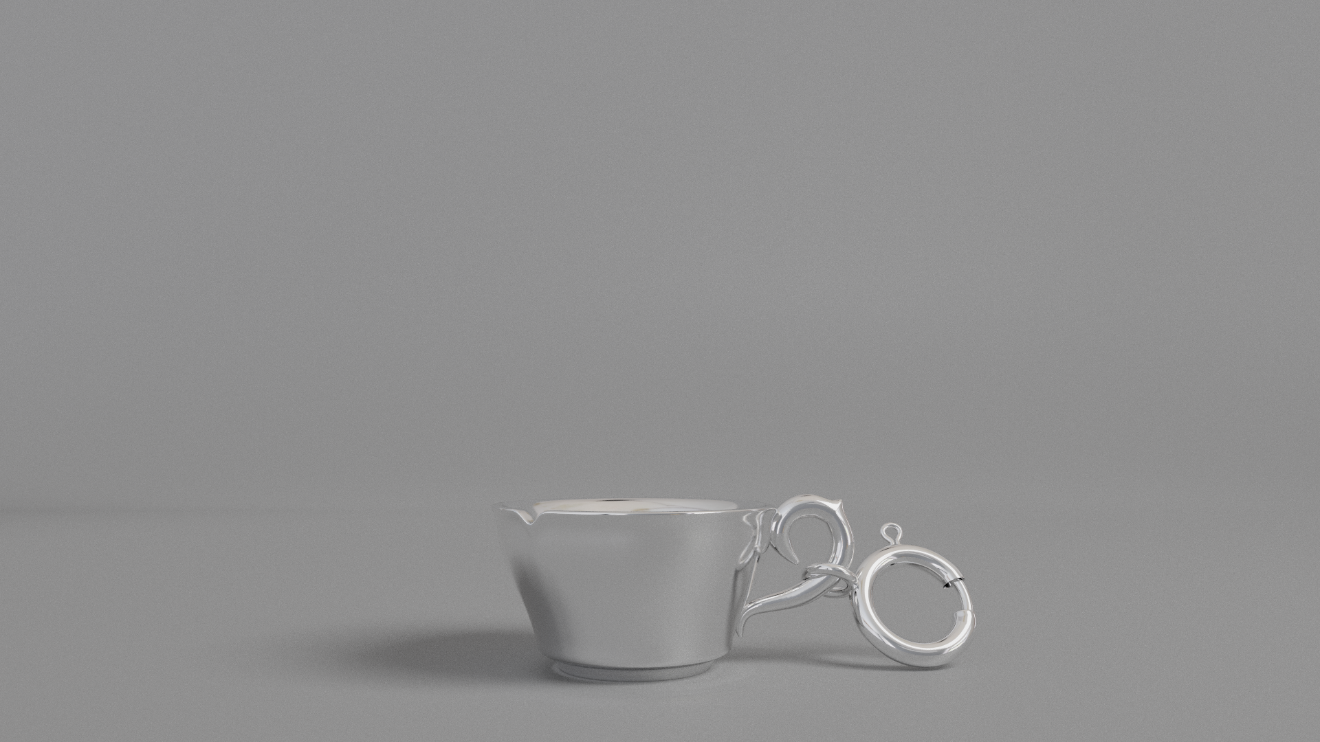 Silver teacup charm