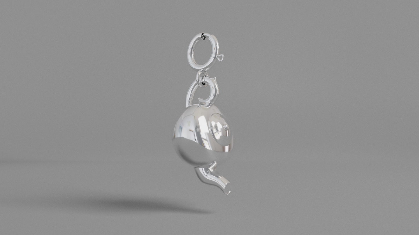 Silver teapot charm