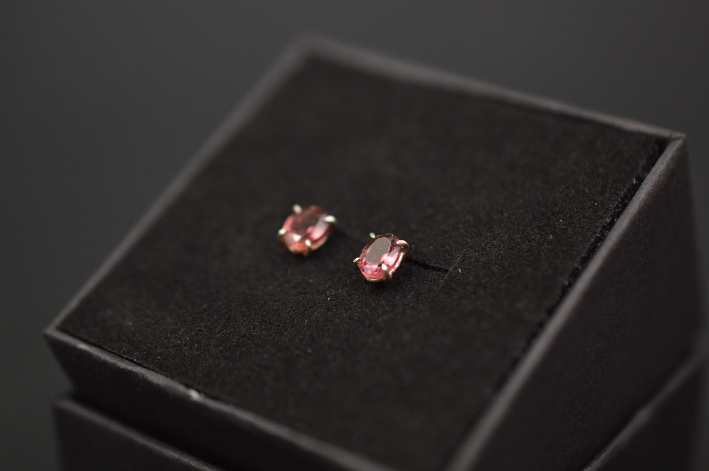 pink tourmaline stud earrings