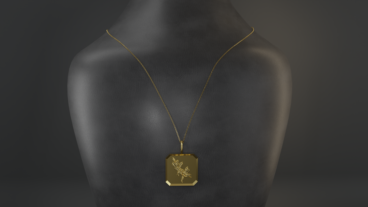 Yule - Holly Amulet Necklace