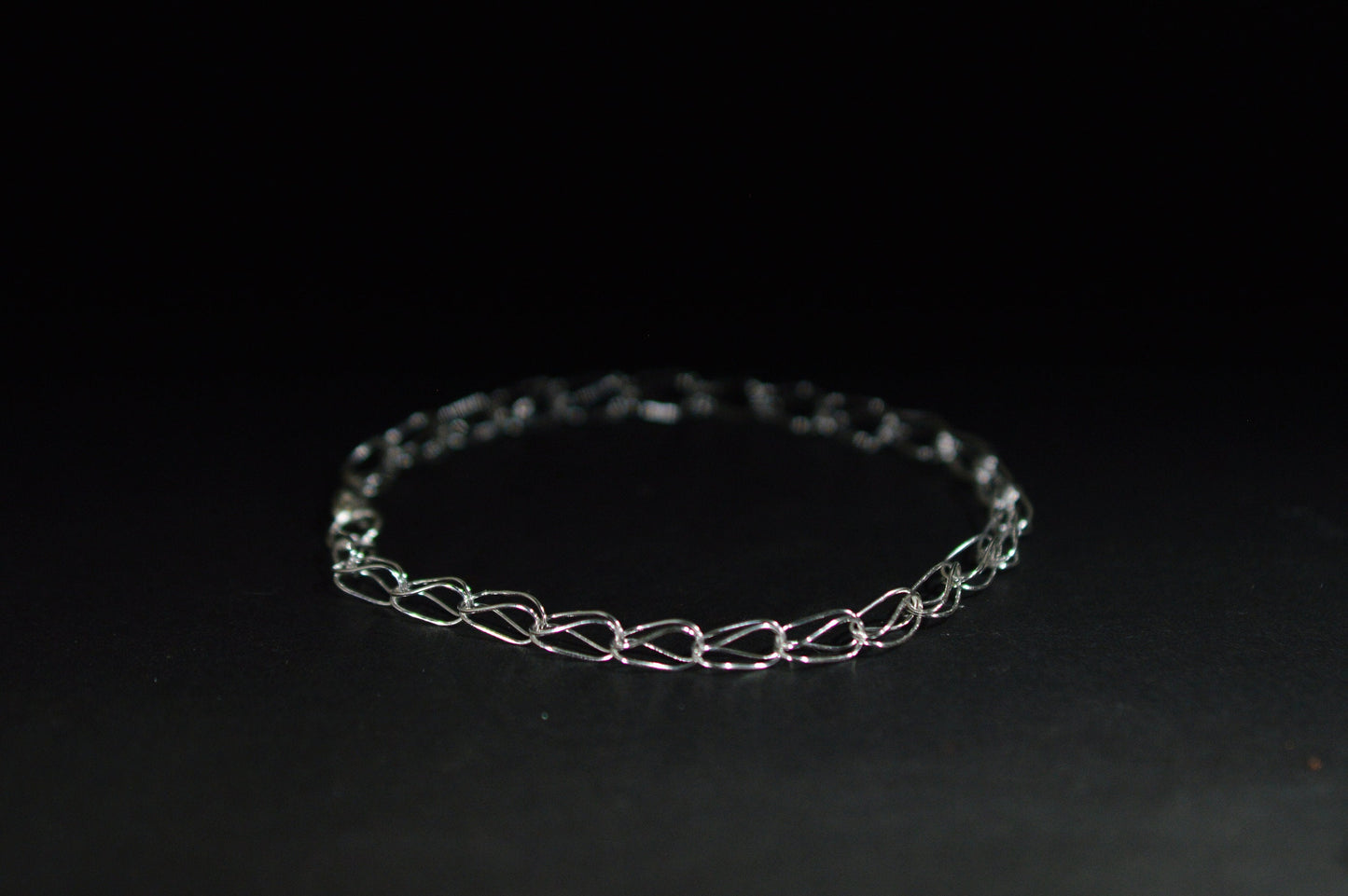 Single Loop in Loop Silver Chain Bracelet